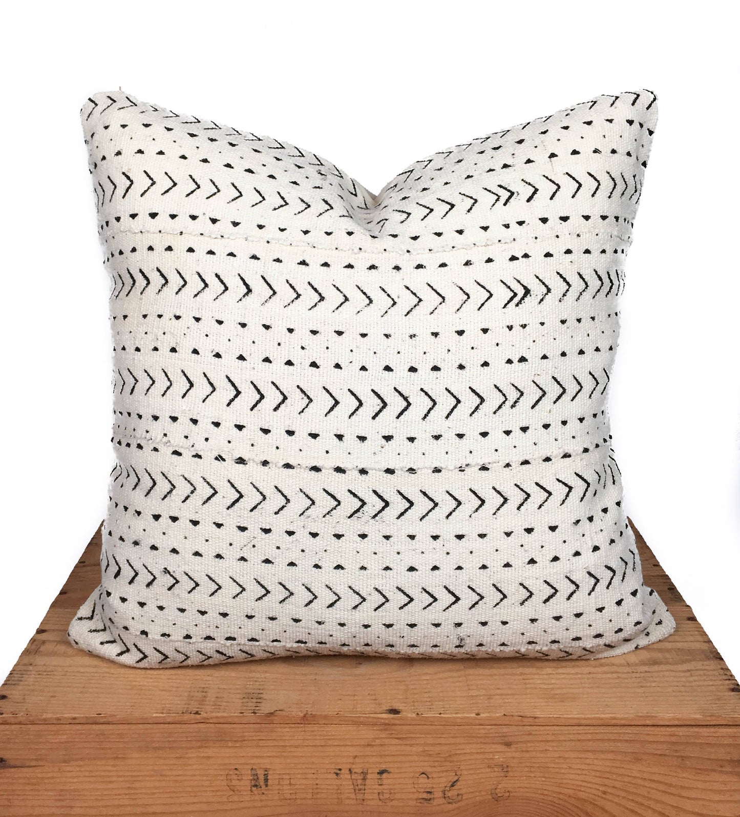 Elliott African Mud Cloth Pillow Cover, One Fine Nest Mudcloth Pillow Covers, White, Multiple Sizes Available