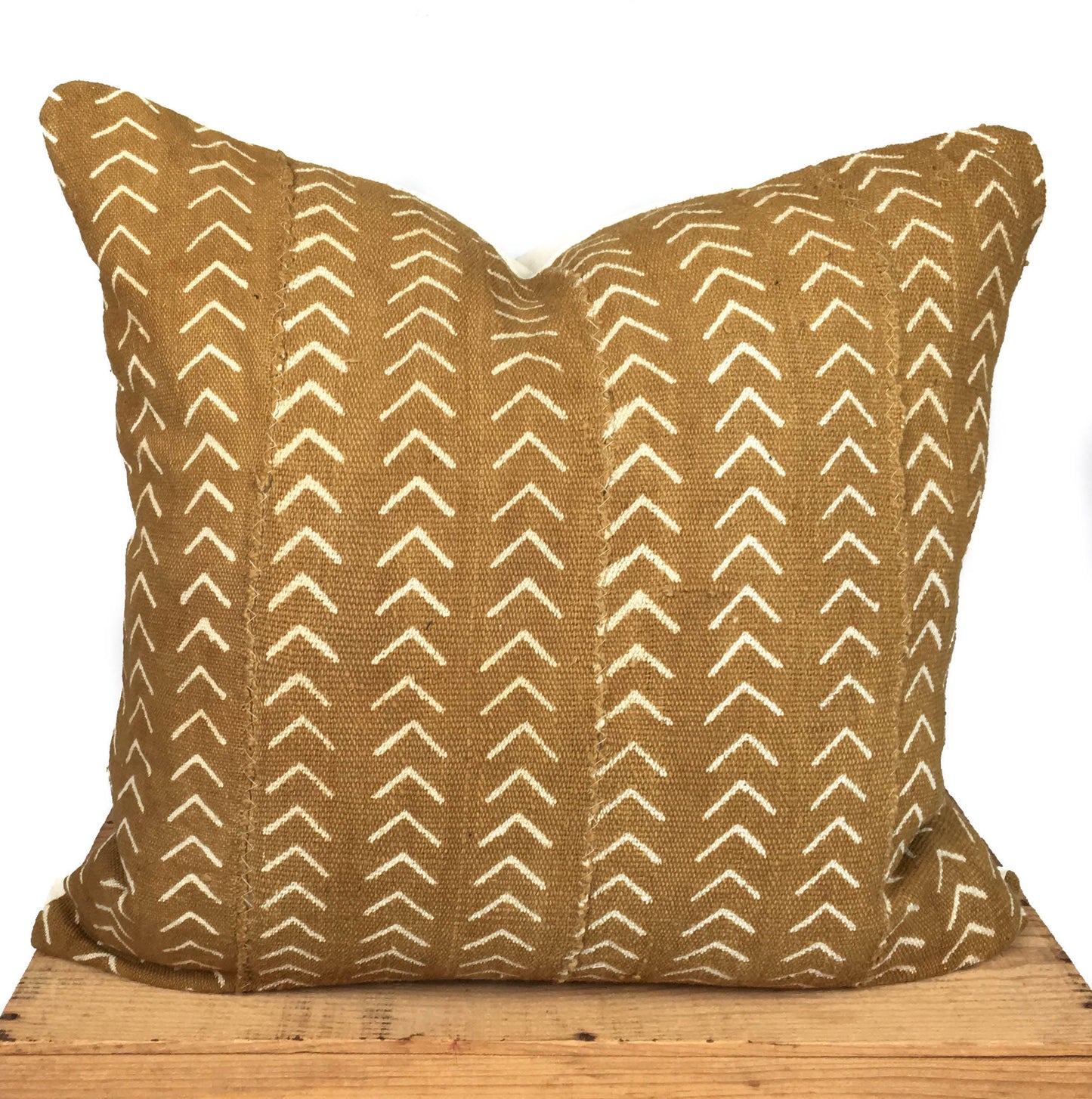 African Mud Cloth Pillow, Brown, Tan, 18 Inch Square, 12"x20" Lumbar, Authentic Mudcloth