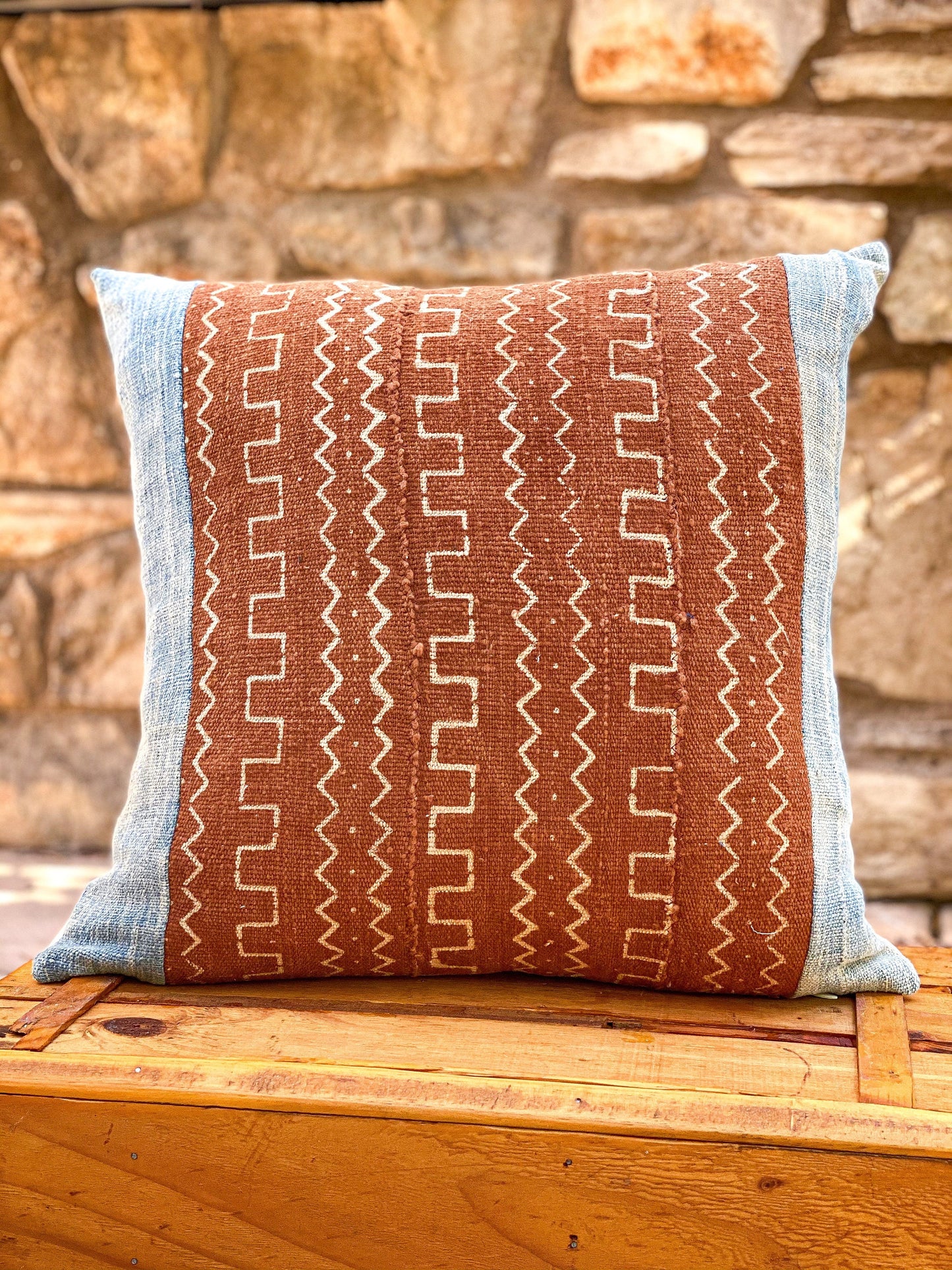 Laguna Rust Mudcloth Pillow Cover Authentic Mud Cloth Pillow