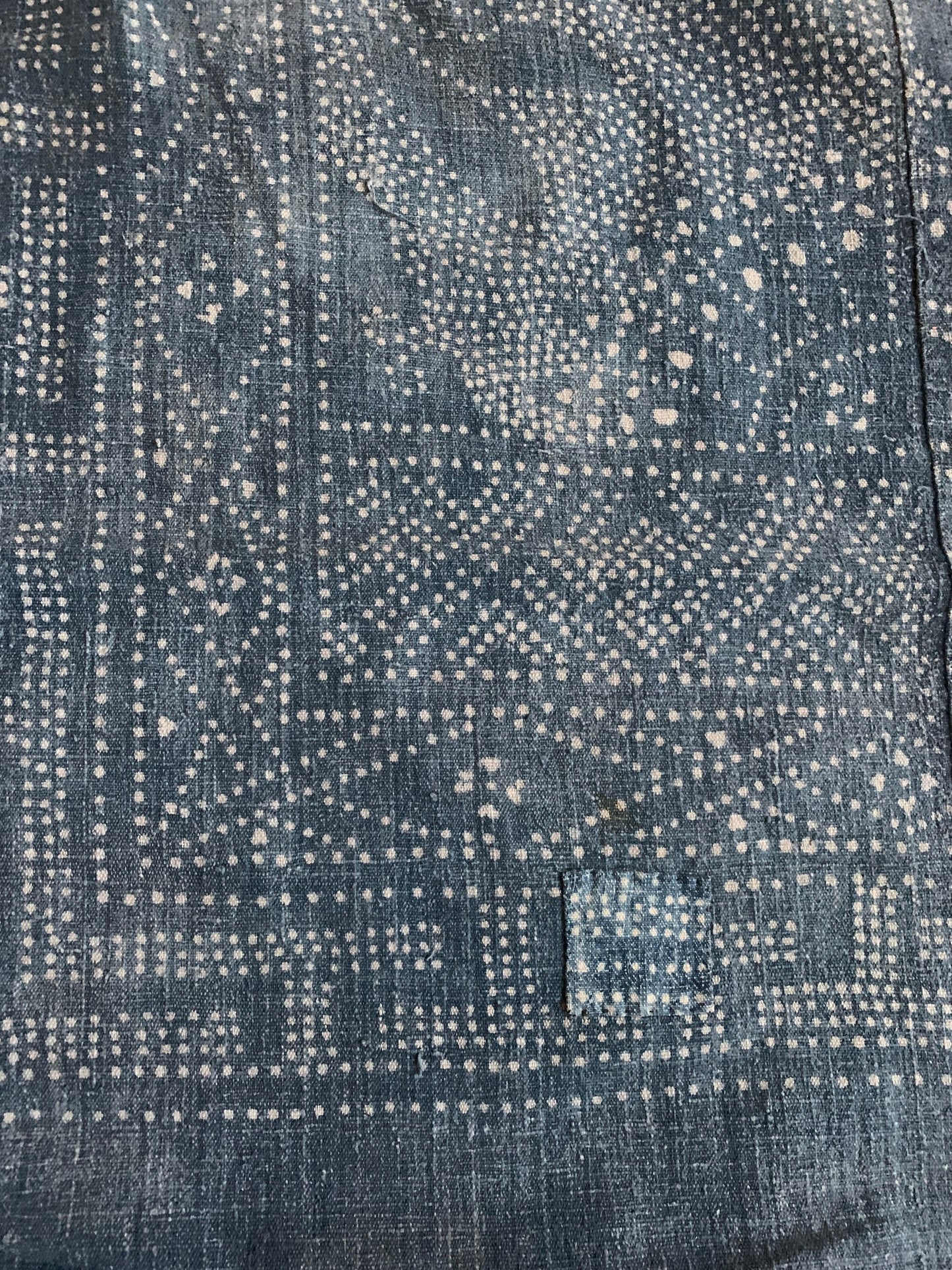 Vintage Chinese Batik Pillow | 20x20 inch | Indigo