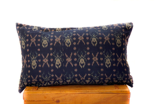 Ikat Pillow Cover, Navy Blue, Multiple Sizes Available
