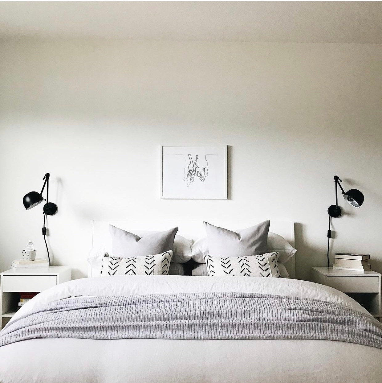 White African Mud Cloth Pillow Cover, Authentic African Mudcloth, Lumbar Pillow, White and Black, Multiple Sizes Available, 'Maxwell'