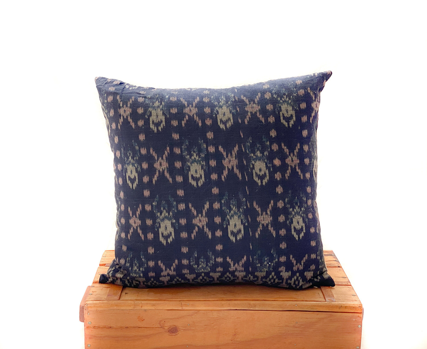 Ikat Pillow Cover, Navy Blue, Multiple Sizes Available