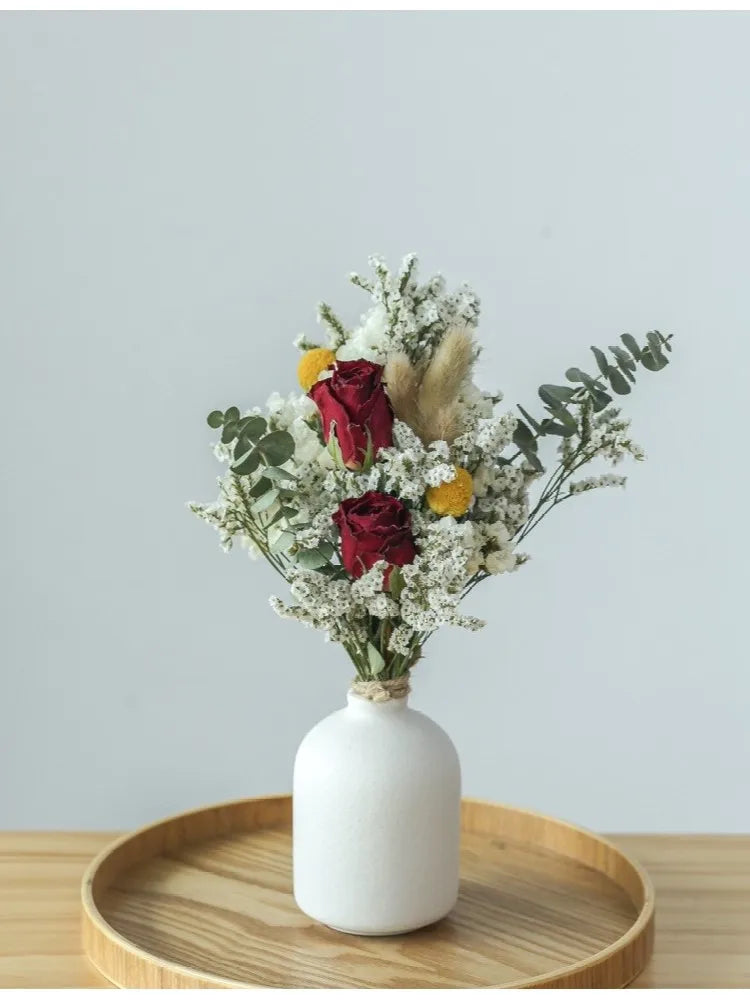 Stylish Ceramic Vase Set for Home Decor - Farmhouse, Living Room, Shelf, Table, Bookshelf, Mantel, Entryway - Perfect Gift