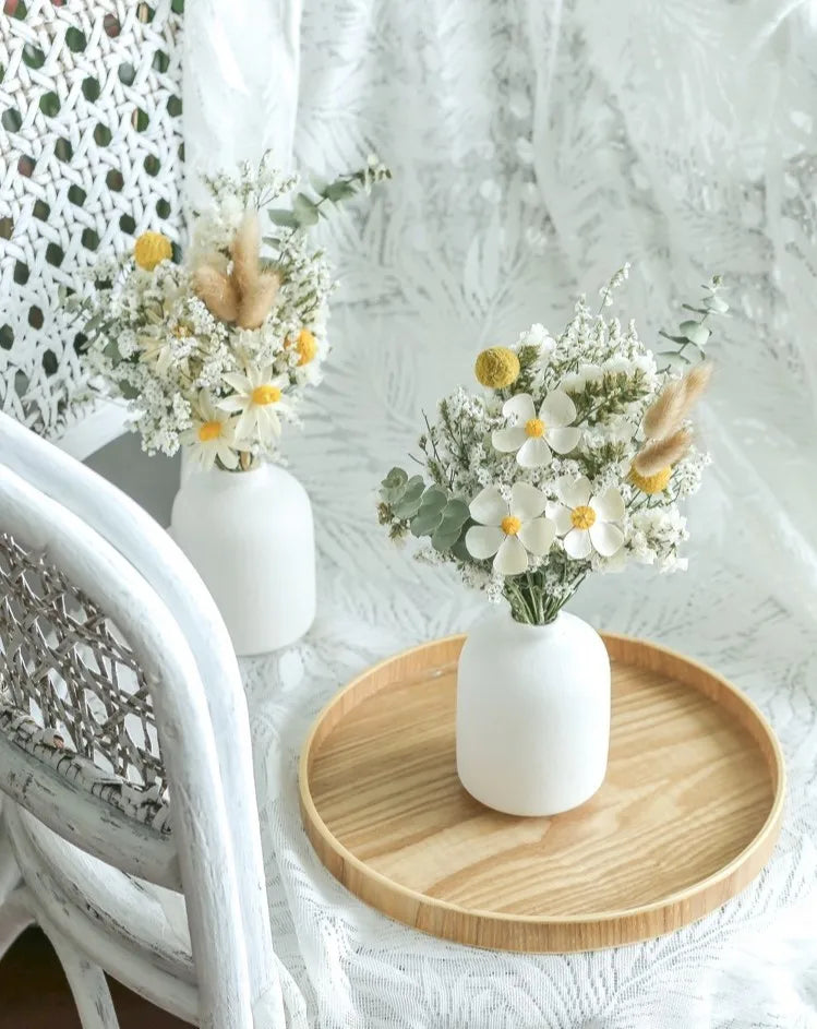 Stylish Ceramic Vase Set for Home Decor - Farmhouse, Living Room, Shelf, Table, Bookshelf, Mantel, Entryway - Perfect Gift