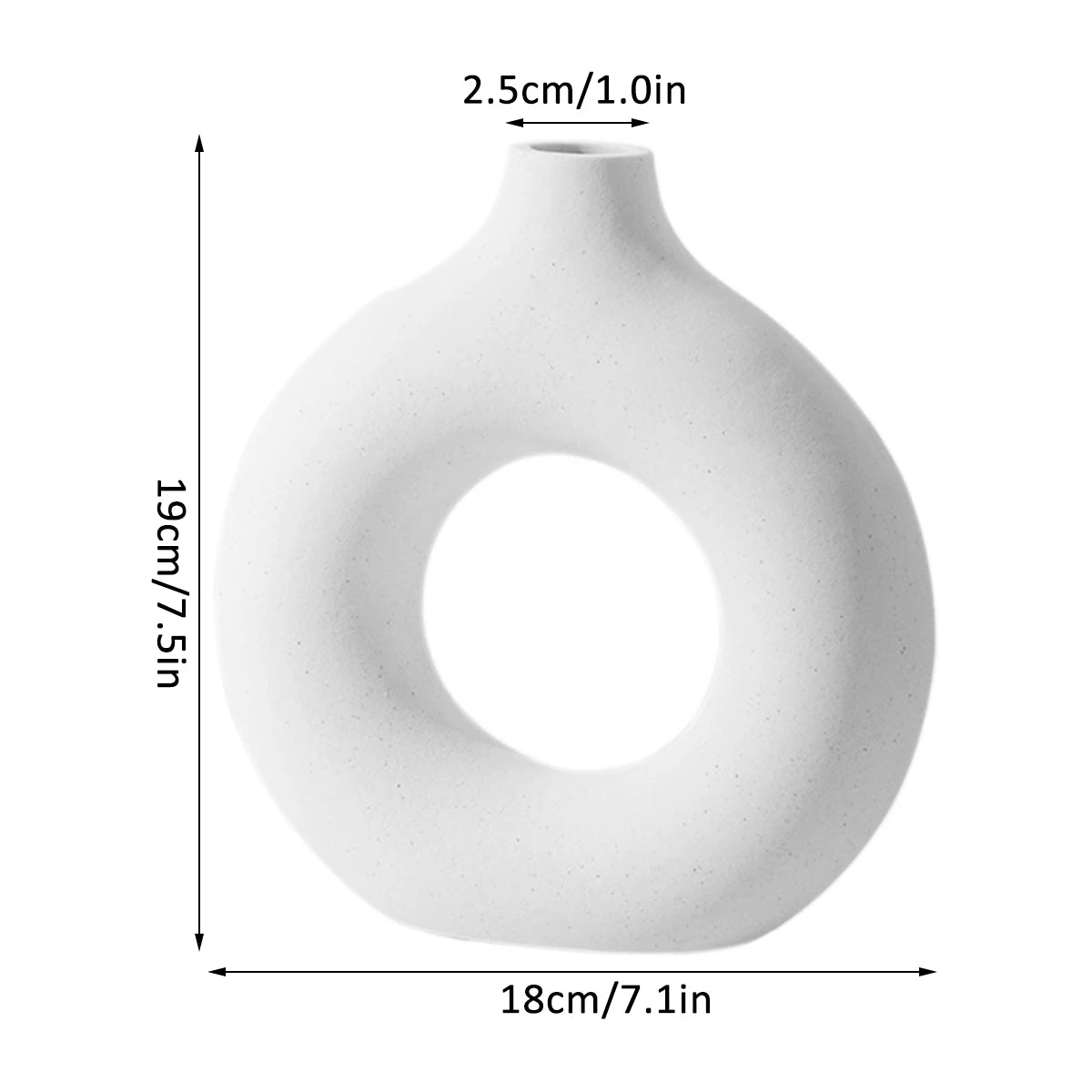 Nordic Ins Ceramic Vase - Circular Hollow Donut Design for Home Decoration & Gifts