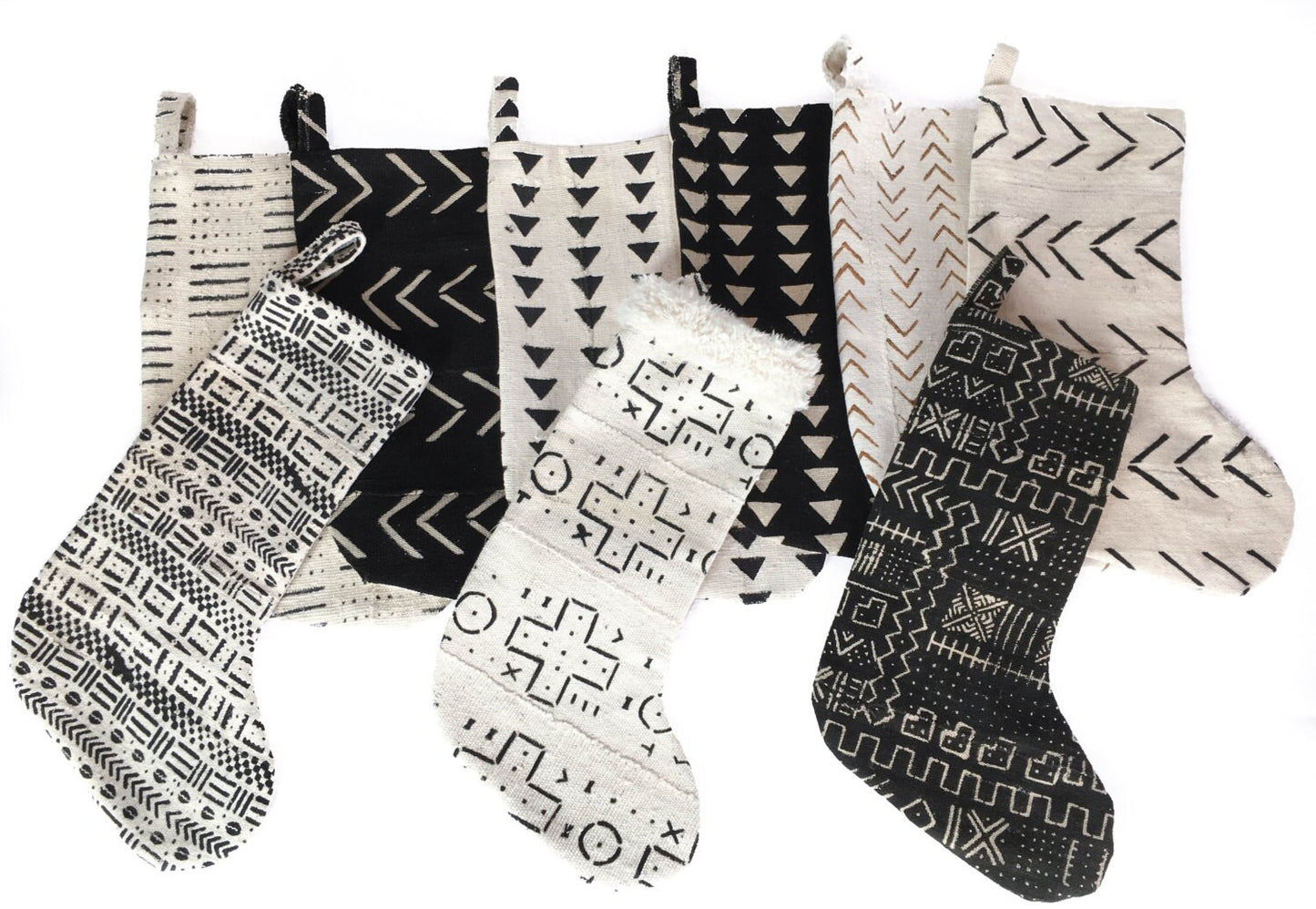 Mud Cloth Christmas Stocking Mudcloth Stocking Black African Print