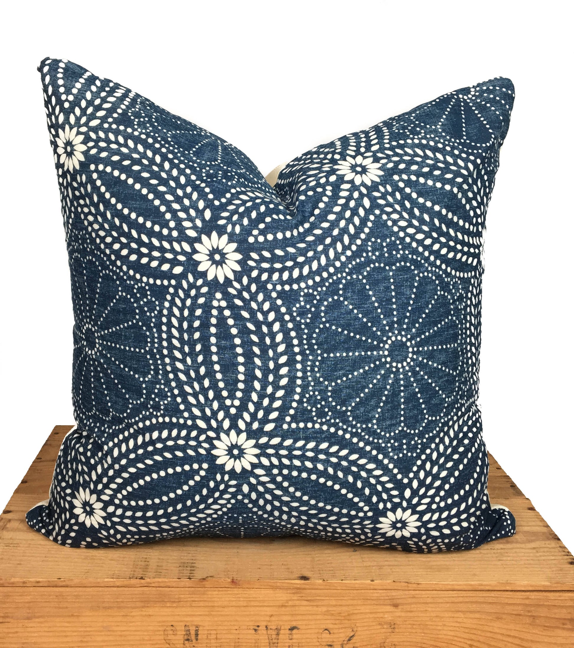 Indian Block Print Pillow Cover Indigo 18