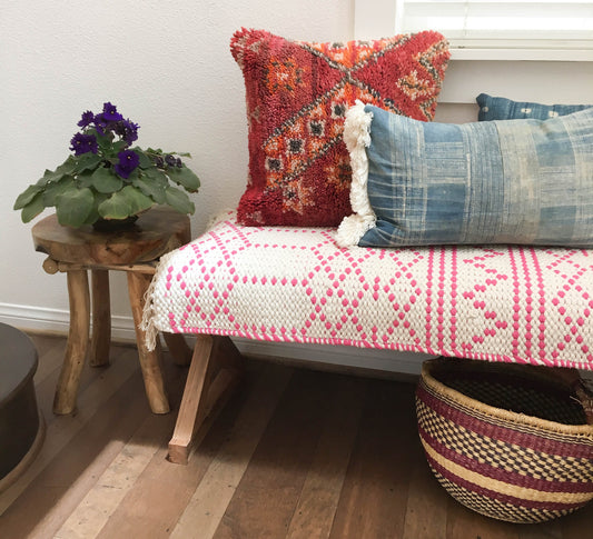 Moroccan Pillow Made From Vintage Moroccan Rug 15x27" Vintage Boujaad Pillow, Moroccan Boujaad Pillow, Moroccan Cushion, Moroccan Pillow