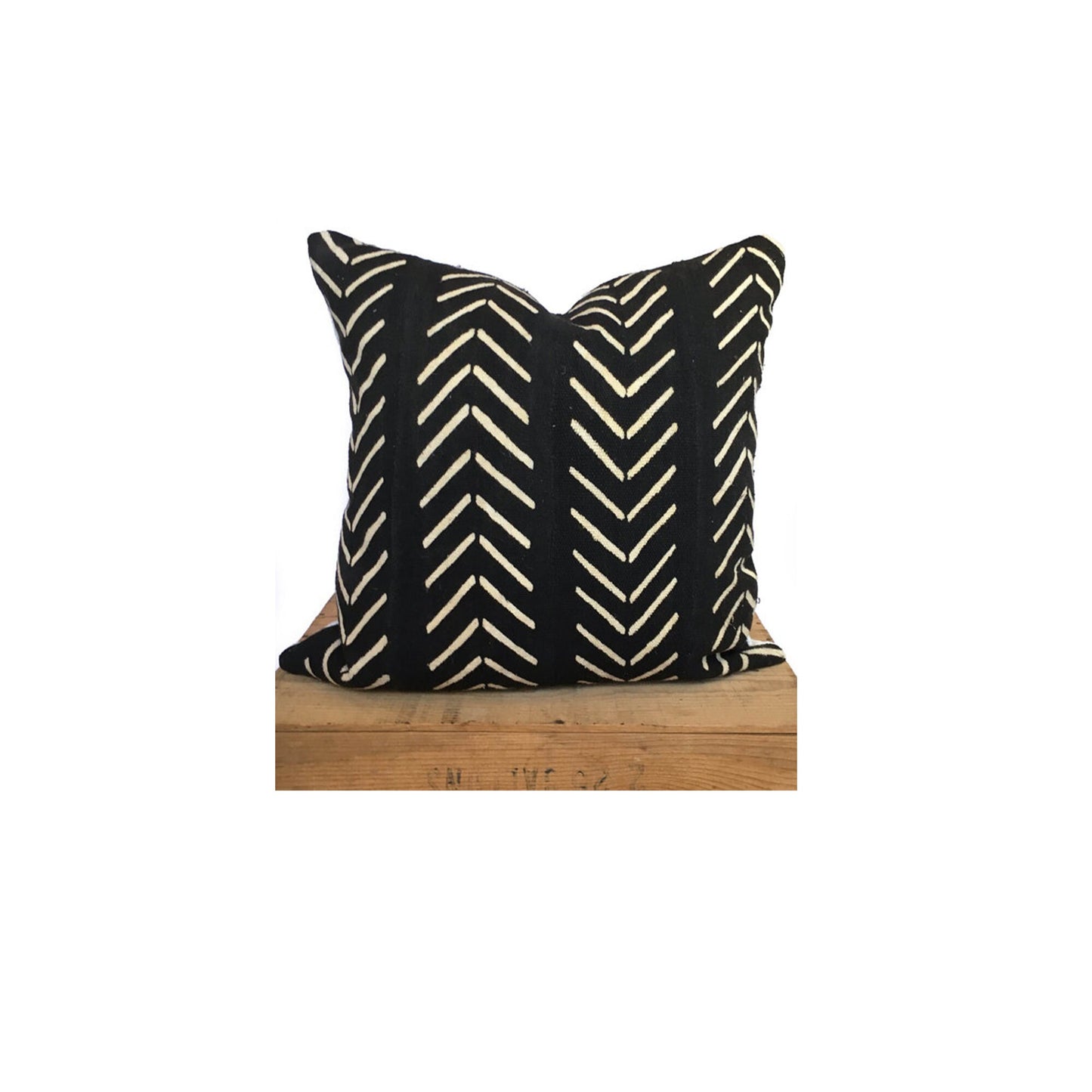 Catherine Black and White African Mud Cloth Pillow Cover 20x20 Inch Mudcloth Pillow