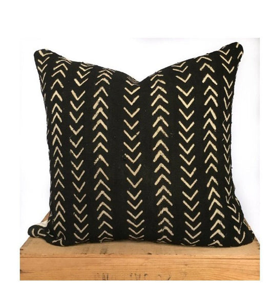 18 Inch Black and White African Mud Cloth Pillow Cover Mudcloth Pillow