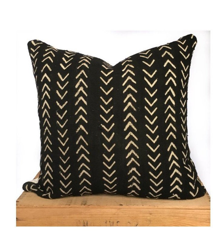 18 Inch Black and White African Mud Cloth Pillow Cover Mudcloth Pillow