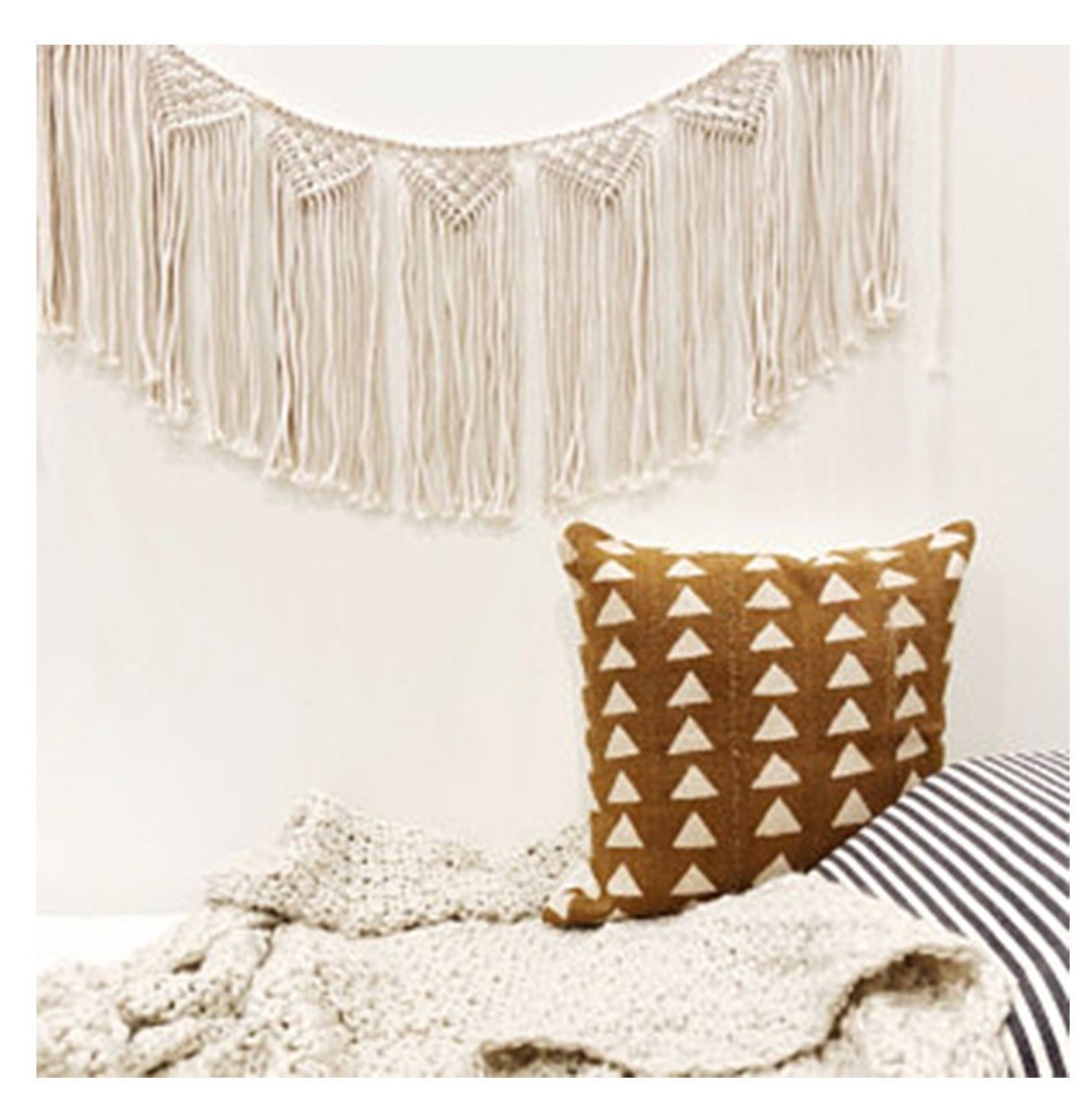 Mudcloth Pillow Cover, African Mud Cloth, Authentic Mud Cloth Pillow | Tan/ Brown | 'Millie'