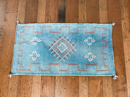 Moroccan Sabra, Cactus Silk Pillow, Large Lumbar, Bed Pillows, Blue, XL