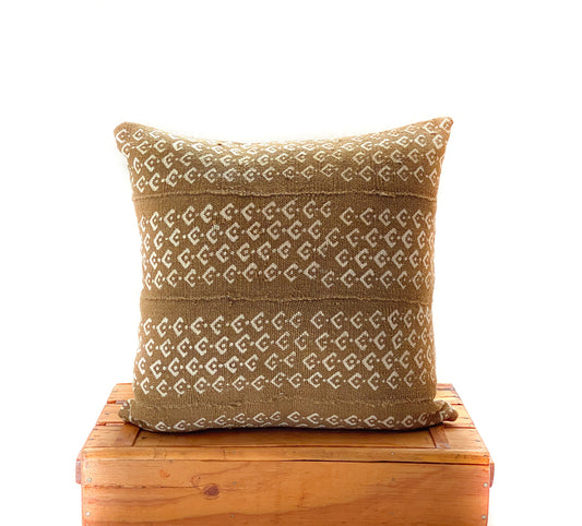 Brown/Tan African Mud Cloth Pillow Cover, Mudcloth Pillow, Multiple sizes available.