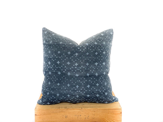 Steel Gray, Mud Cloth Pillow, Authentic Mudcloth, Multiple Sizes Available, "Multiply'