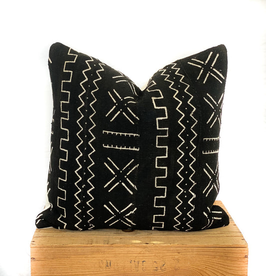 Mudcloth Pillow Authentic Mud Cloth Pillow Cover, Multiple Sizes Available | 'Ziggy'